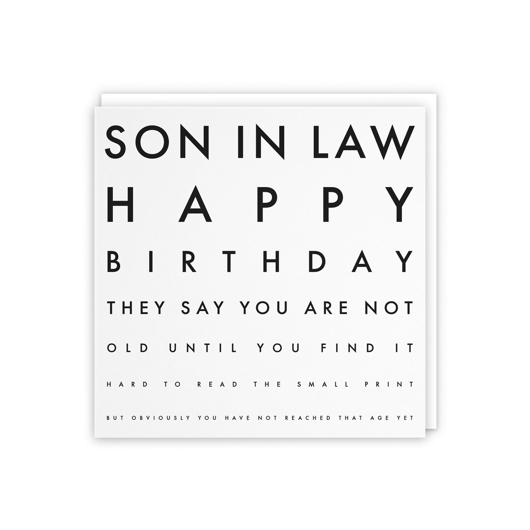 Son In Law Funny Joke Birthday Card They Say You Are Not Old Until You ...