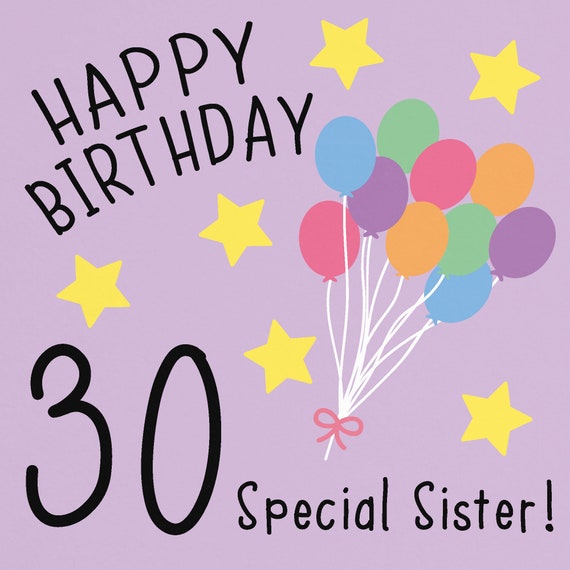 Canoa receta entregar Tarjeta de cumpleaños número 30 de la hermana Feliz - Etsy España