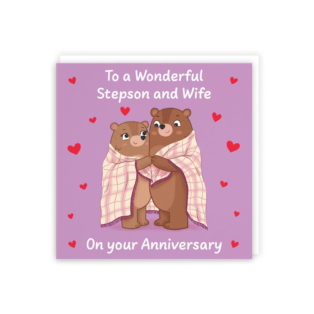 Hunts England Cute Snuggly Bears Stepson and Wife Anniversary Card Fun ...