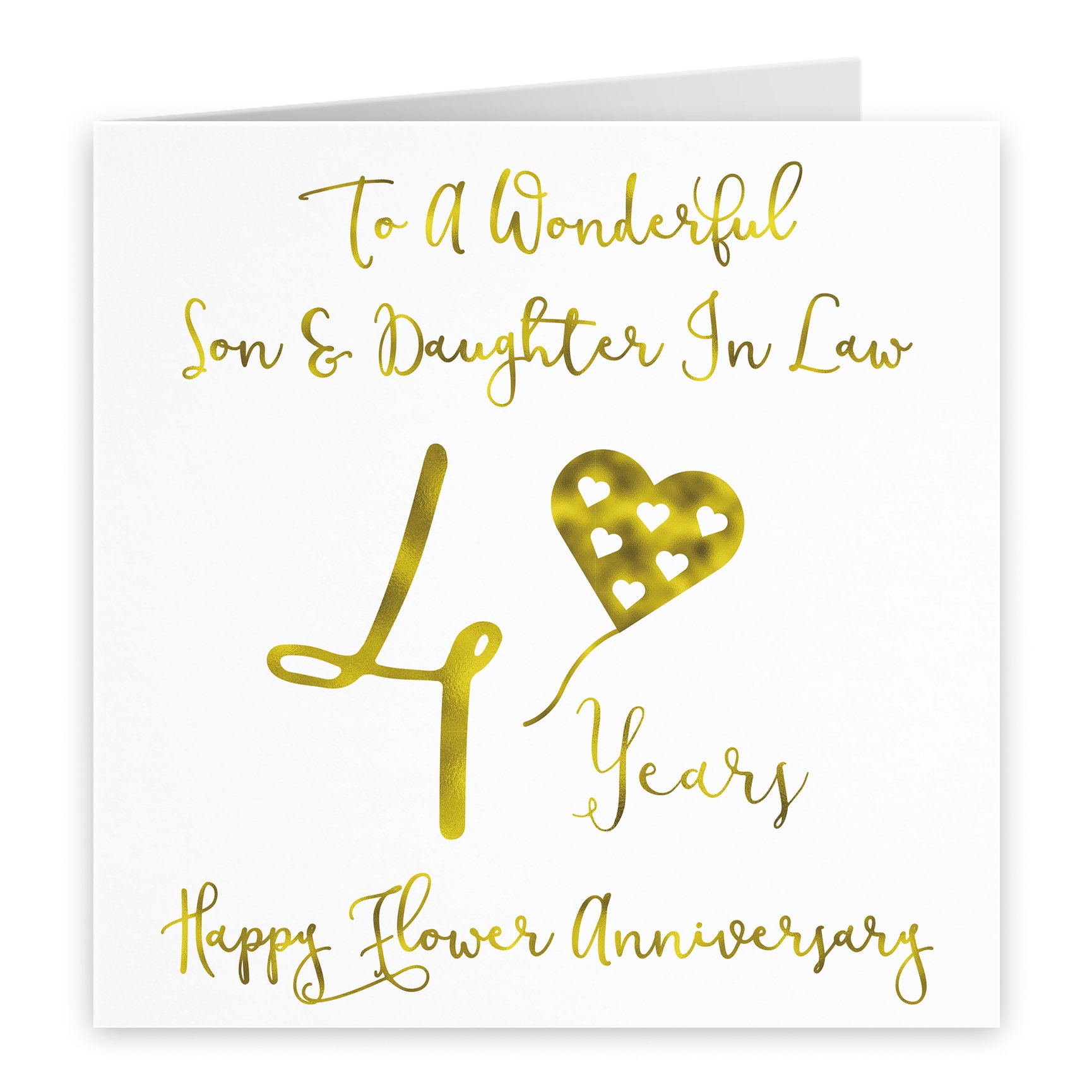 On Your Flowers Anniversary Sentimental Verse 4 Years Daughter & Son in Law 4th Wedding Anniversary Gift Set Card 2 Keyrings & Fridge Magnet Present 