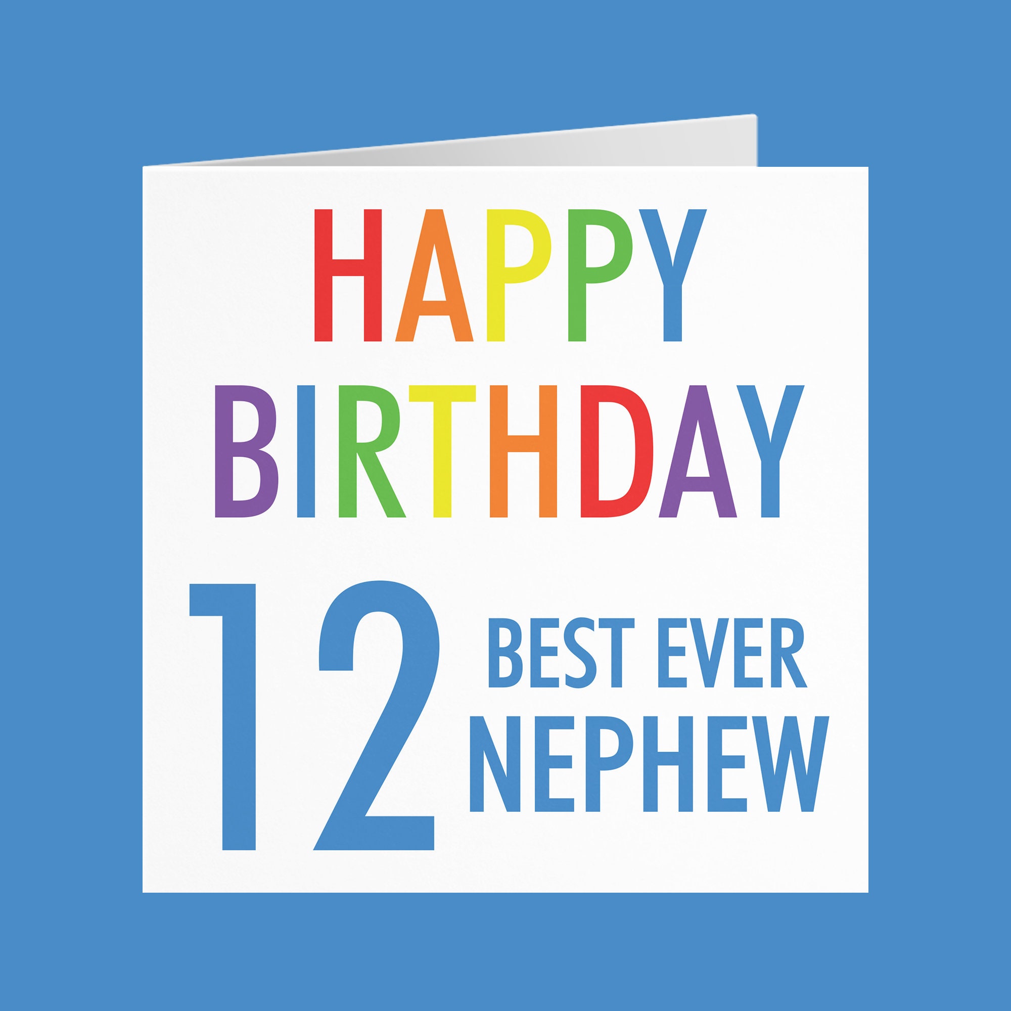 Nephew 12th Birthday Card 'Happy Birthday' | Etsy