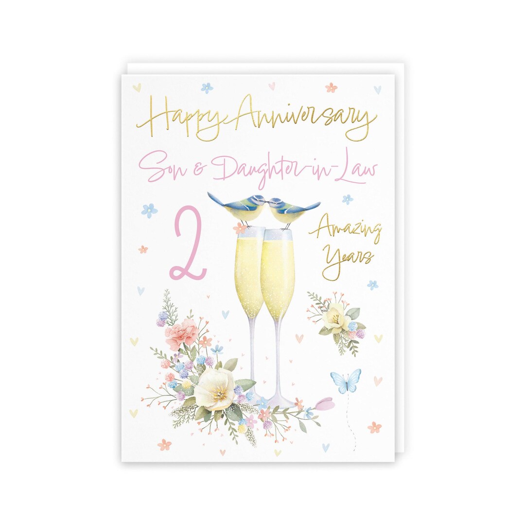 Hunts England - Son and Daughter-in-law 2nd Anniversary Card - A5 Size ...