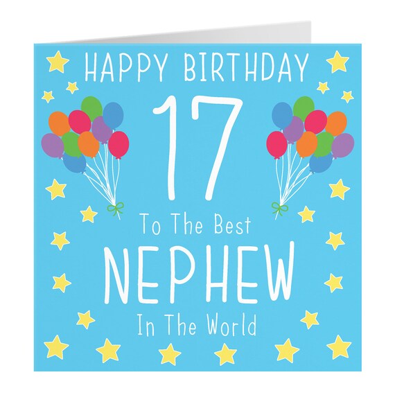 Happy 17th Birthday Nephew Nephew 17Th Birthday Card Happy Birthday 17 To The Best | Etsy Hong Kong