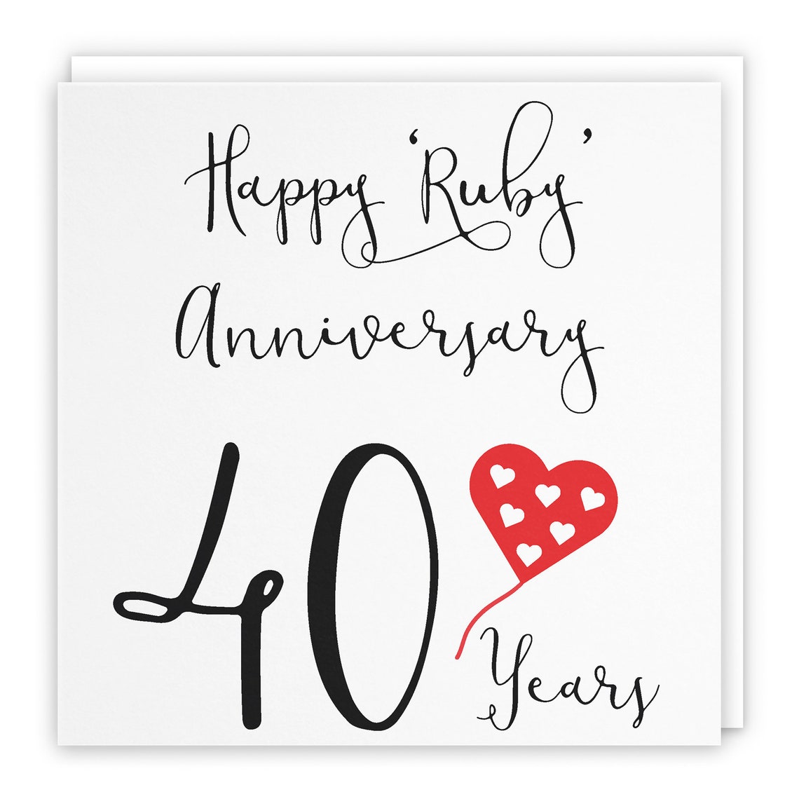 40th Wedding Anniversary Card Happy 'ruby' | Etsy
