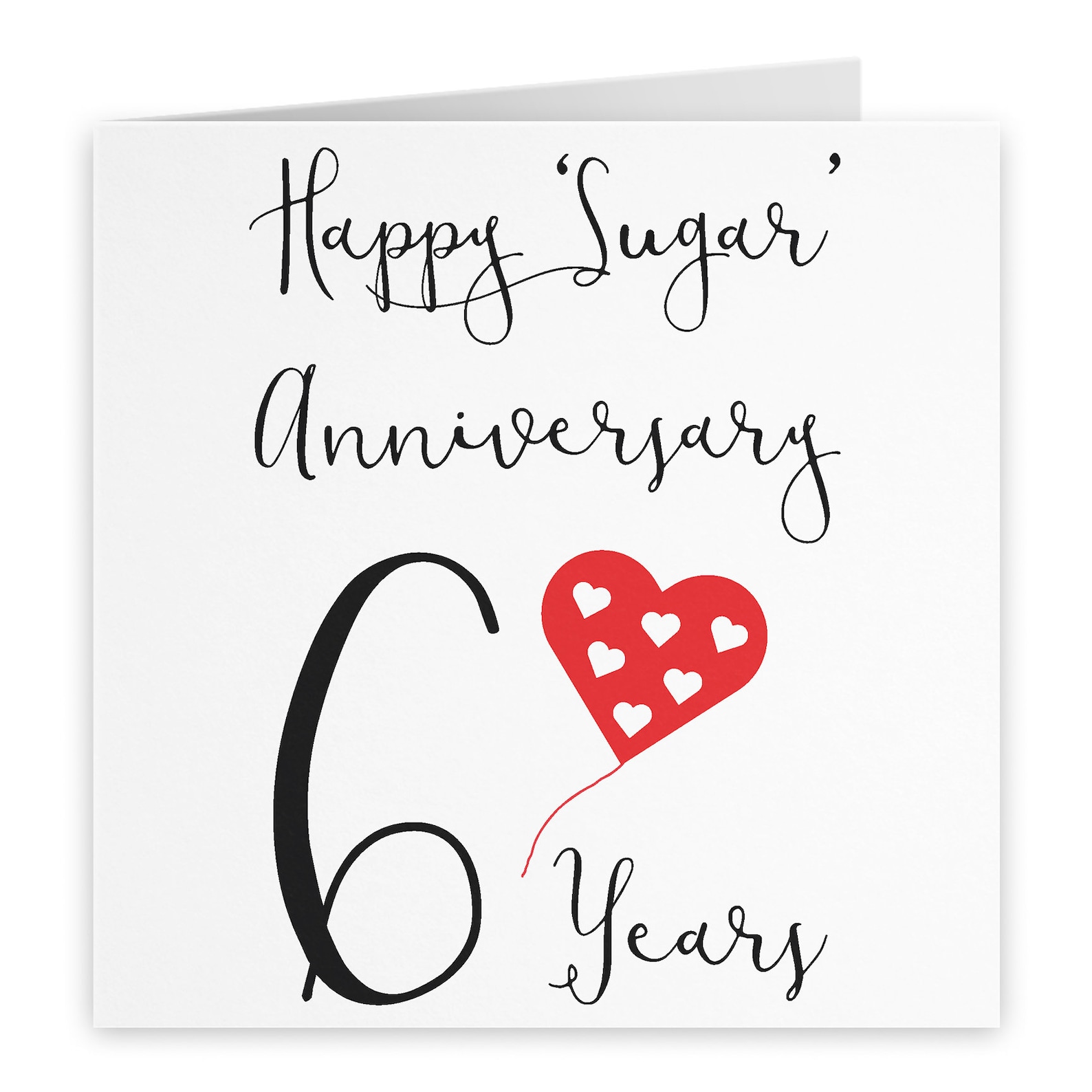 6th Wedding Anniversary Card Happy 'sugar' Etsy UK