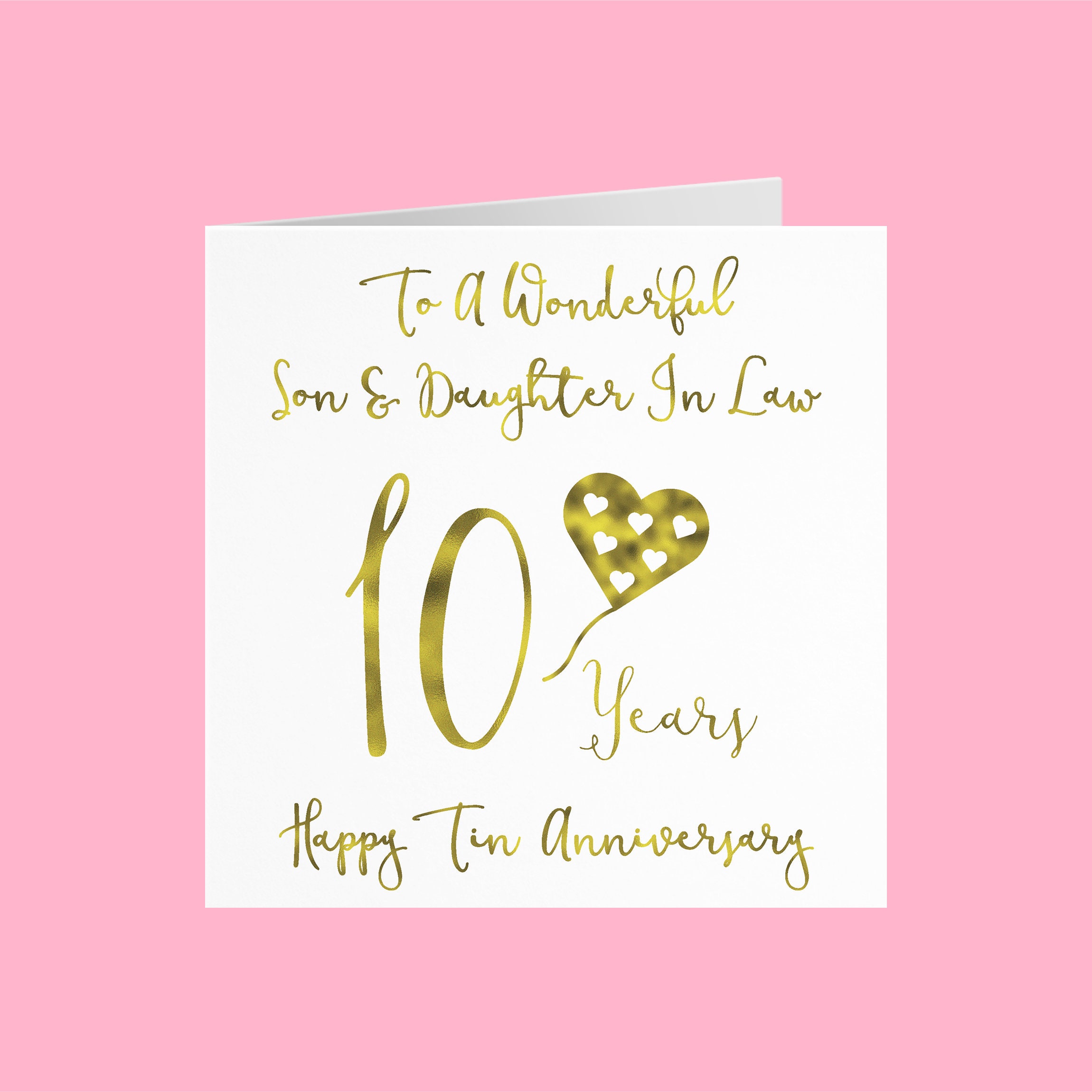Son and Daughter in Law 10th Anniversary Card 'to A | Etsy UK