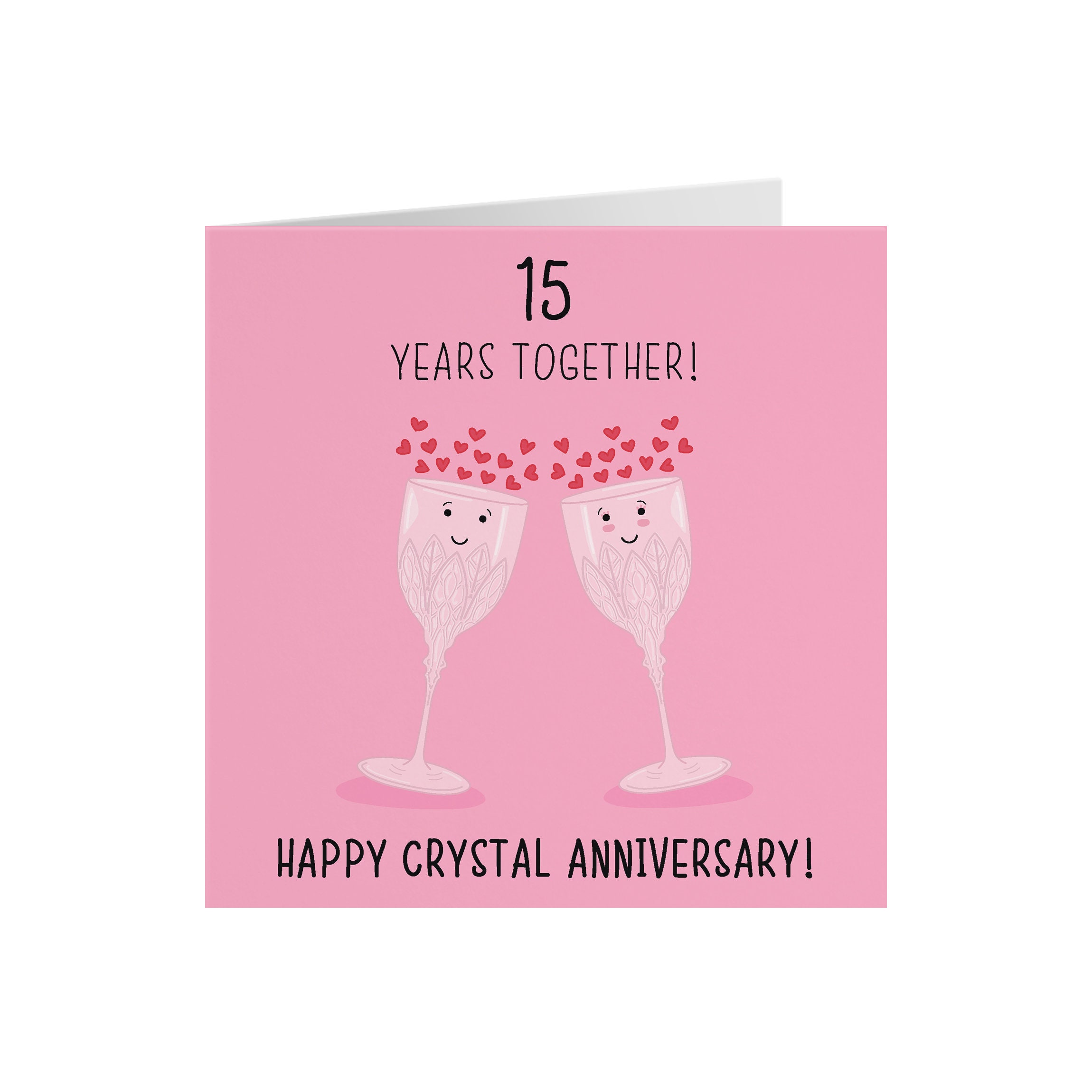 15th Wedding Anniversary Card Crystal Anniversary Iconic Etsy UK