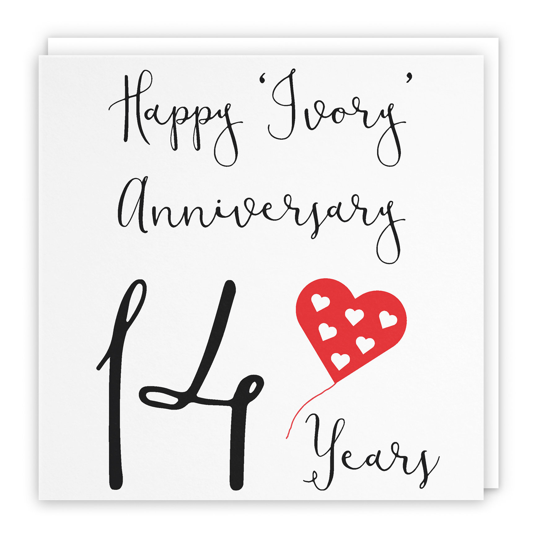 ヴァイスシュヴァルツHappy 14th Anniversary 14th Wedding Anniversary Card - Happy 'ivory' Anniversary - 14