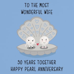 Wife 30th Anniversary Card to the Most Wonderful Wife 30 Years Together ...