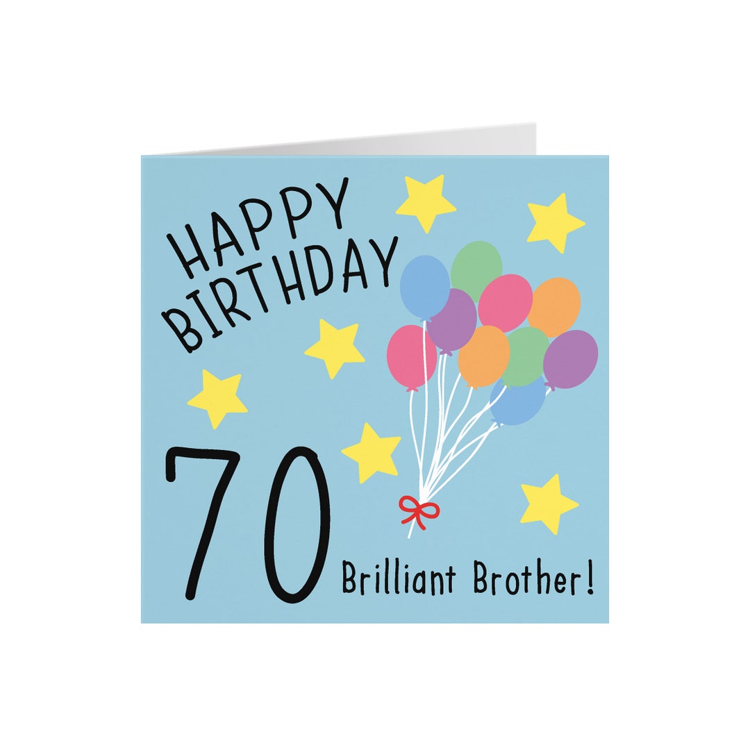 70th Birthday Card - Brother - Wine Design - Card Heaven