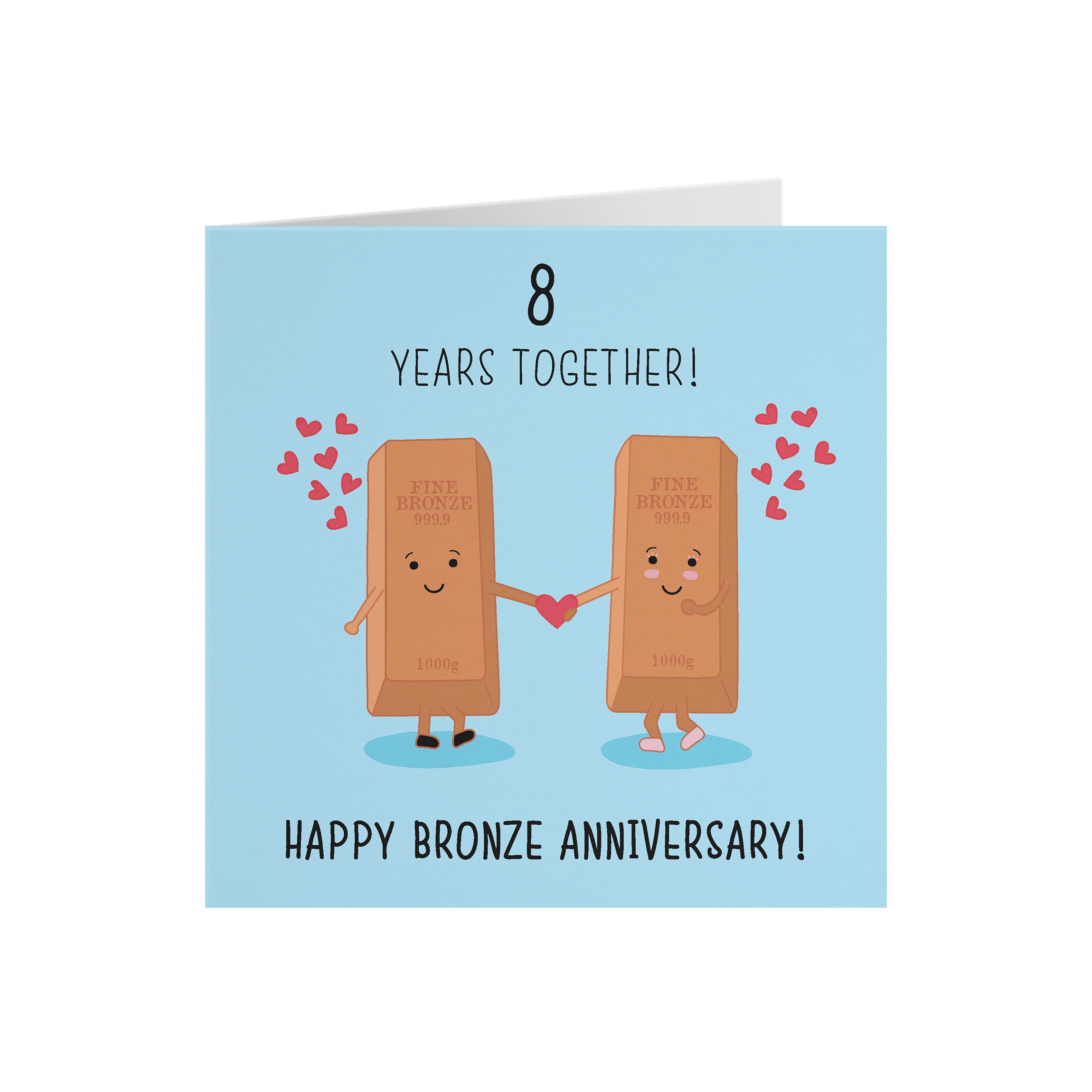 8th Wedding Anniversary Card Bronze Anniversary Iconic | Etsy UK