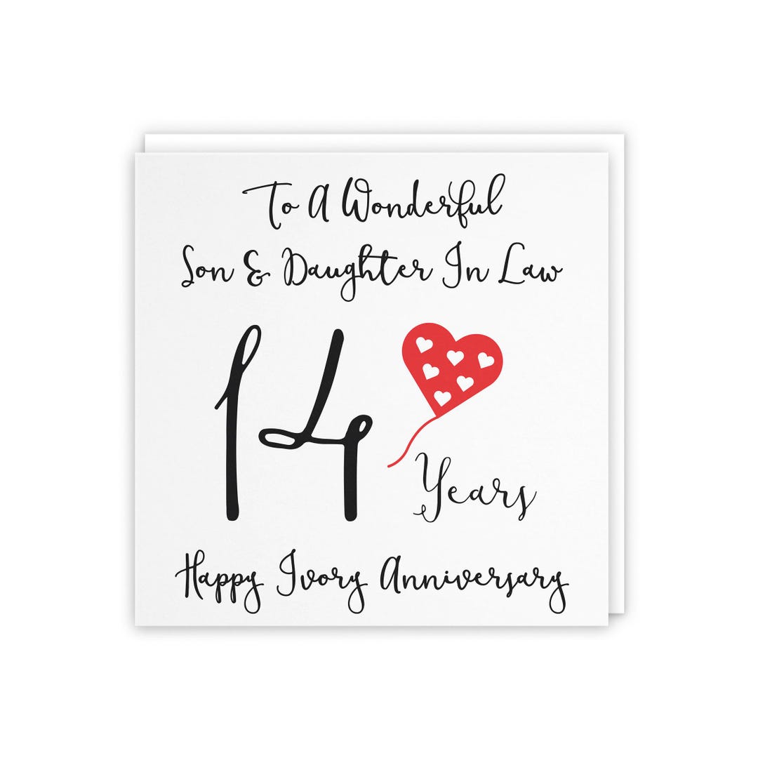 Son and Daughter in Law 14th Anniversary Card - to A Wonderful Son ...