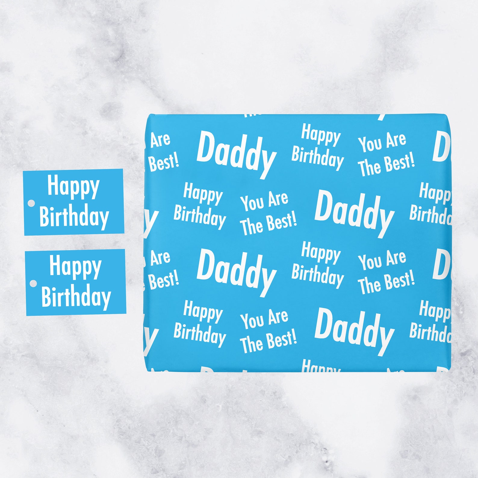 Daddy Birthday Gift Wrapping Paper and Tags 1 Sheet & 2 Tags Etsy UK