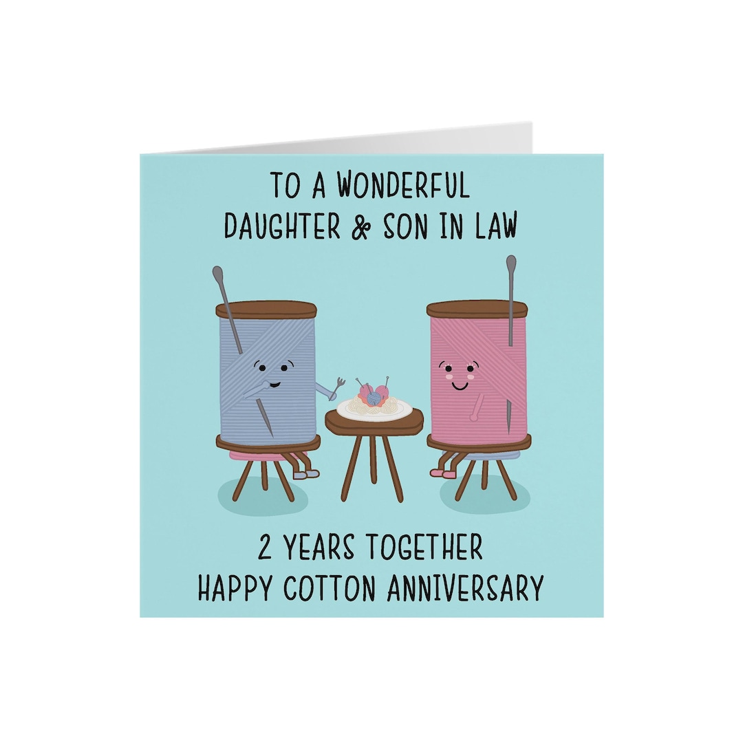 Daughter and Son in Law 2nd Anniversary Card - to A Wonderful Daughter ...