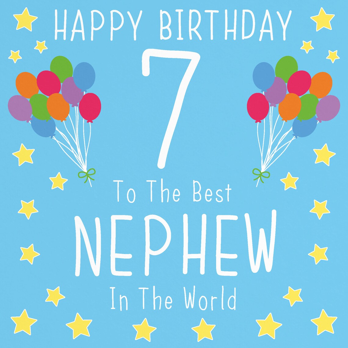Nephew 7th Birthday Card Happy Birthday 7 to the Best Etsy