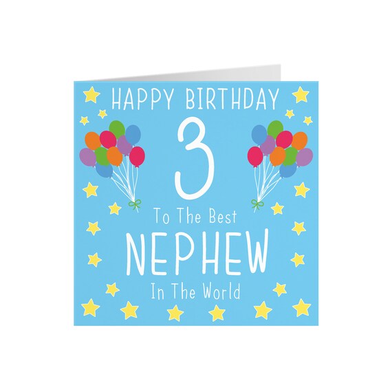 Happy 3rd Birthday Nephew Nephew 3Rd Birthday Card Happy Birthday 3 To The Best | Etsy