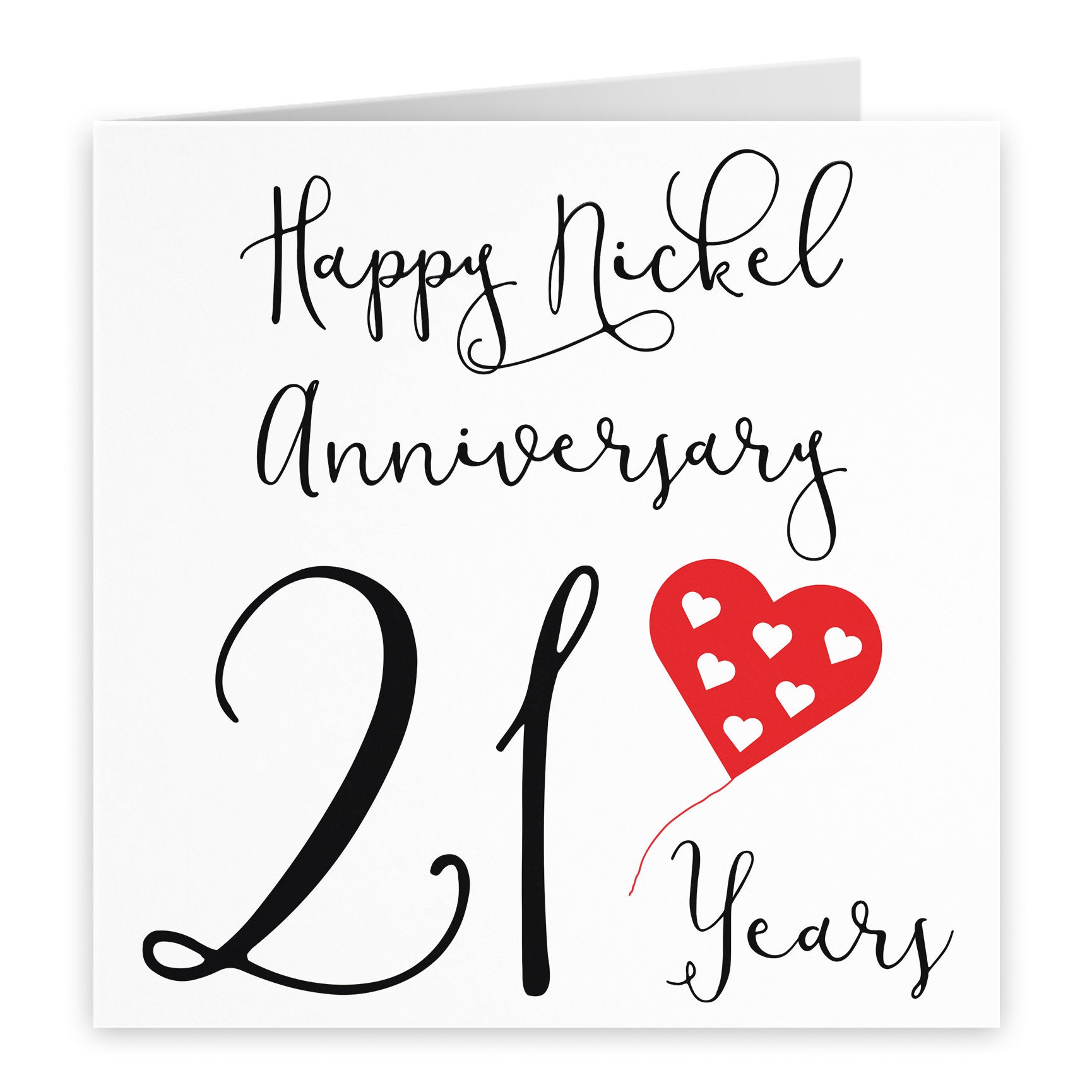 21st Wedding Anniversary Card - Happy Nickel Anniversary - 21