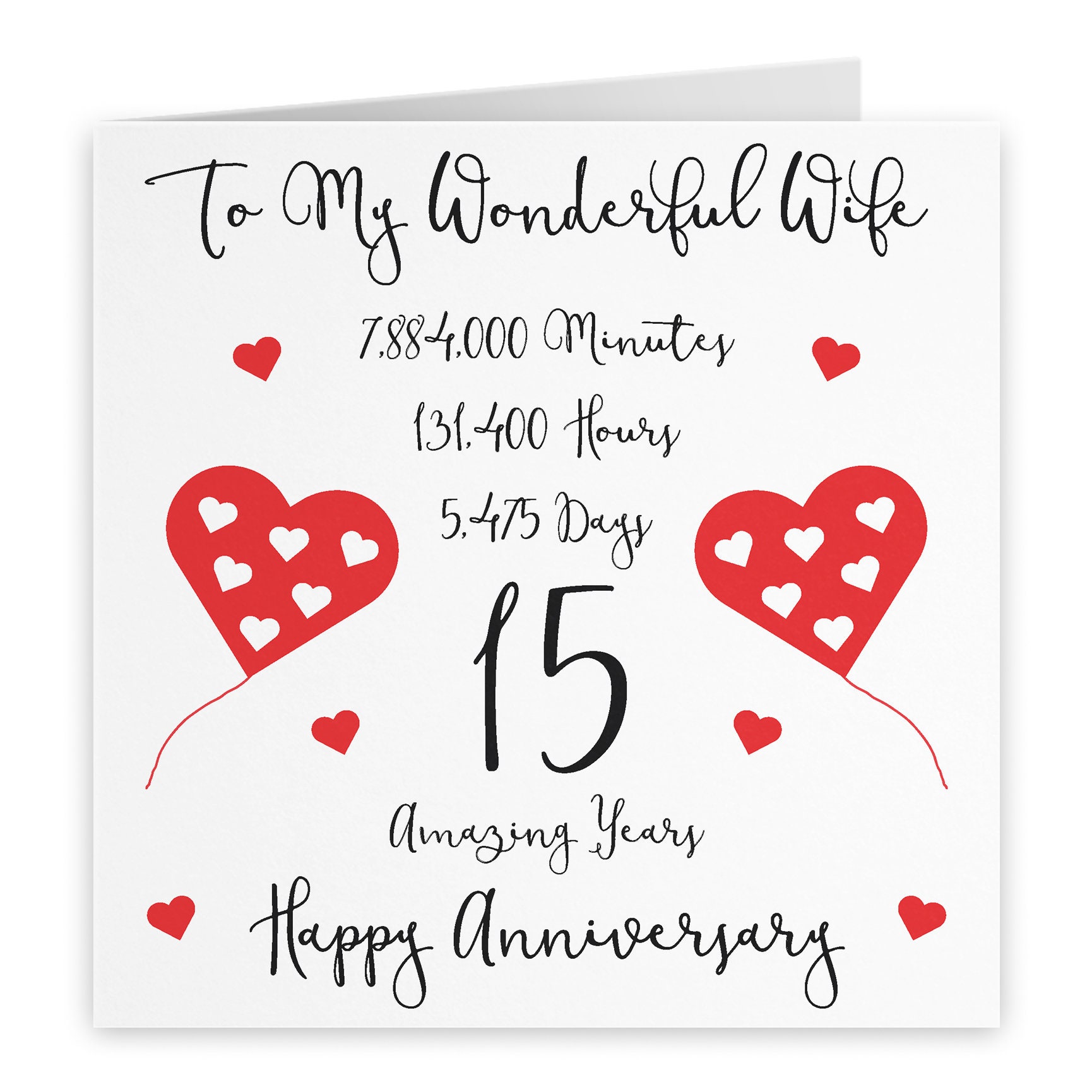 15th Anniversary Gifts Happy 15th Anniversary Card - Romantic Love Greeting  Card With Blank Inside For Personal Message Lace Fabric, image size:1730x1730