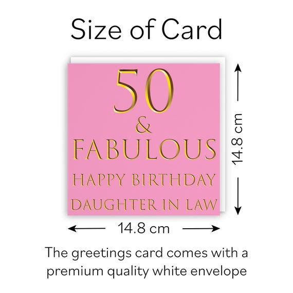 White Cotton Cards – 50. Geburtstagskarte, 22x22 Cm, Handgemacht Mit Strass & Glitzer, Leer Innen Für Persönliche Nachricht