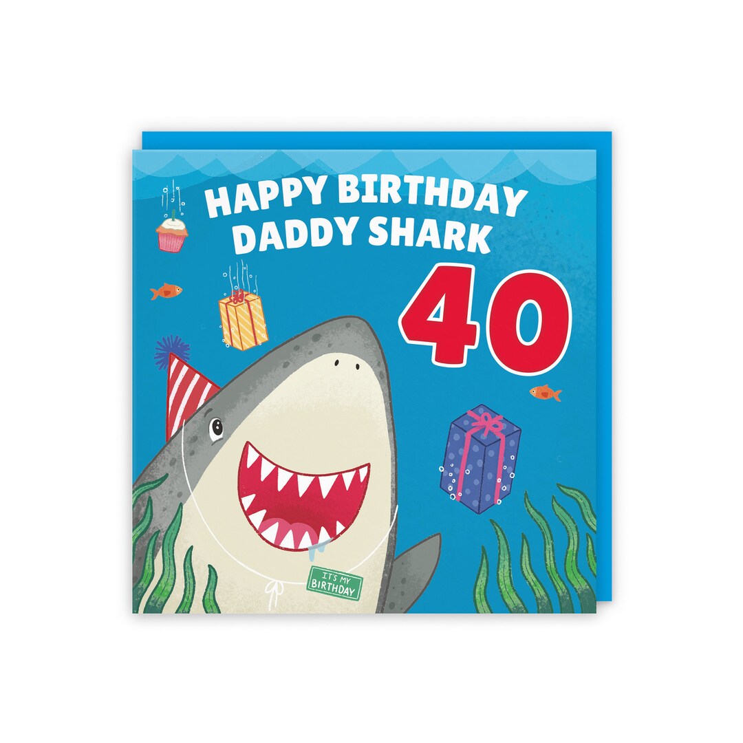 Cute Shark Brthday Card For Hm Her Male Female Happy Brthday Ocean