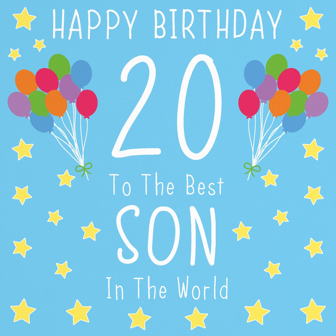 Son 20th Birthday Card Happy Birthday 20 To The Best Son Etsy