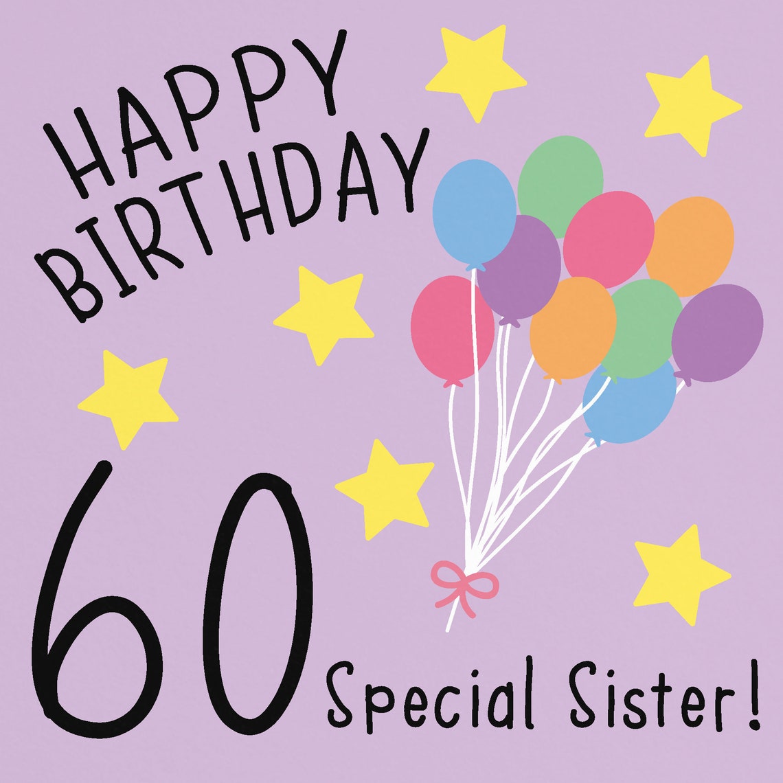 Sister 60th Birthday Card Happy Birthday 60 Special Etsy UK