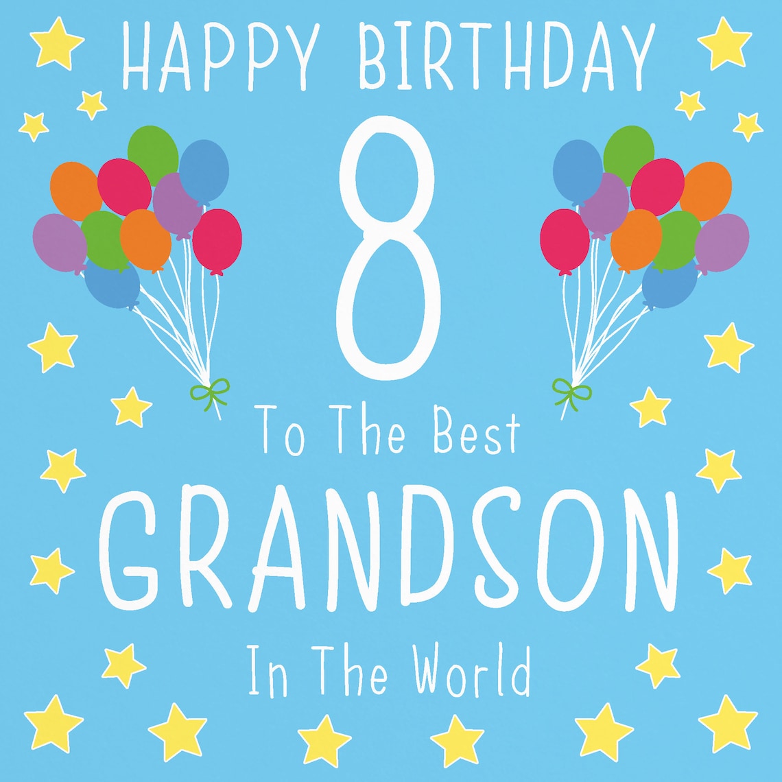 Grandson 8th Birthday Card Happy Birthday 8 To The Best Etsy Uk