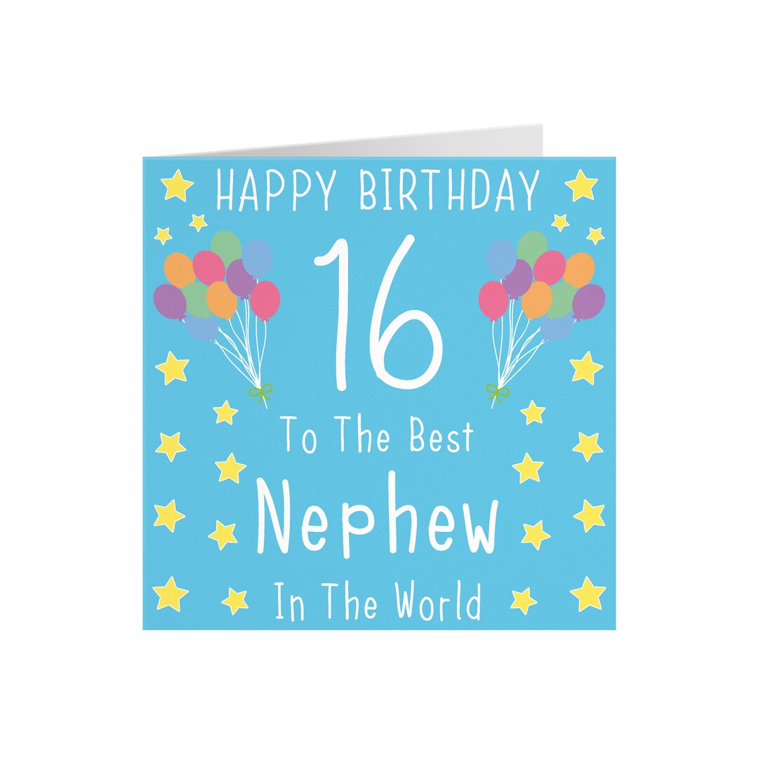Nephew 16th Birthday Card Happy Birthday 16 to the Best - Etsy UK