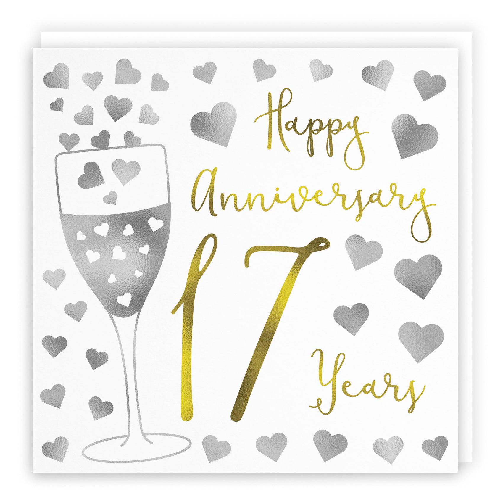 17th Wedding Anniversary Card - 'happy Anniversary' - '17 Years