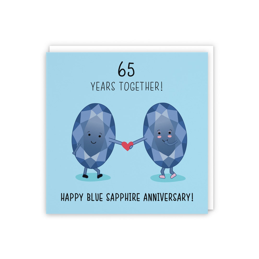 65th Wedding Anniversary Card Blue Sapphire Anniversary Crystal Iconic ...