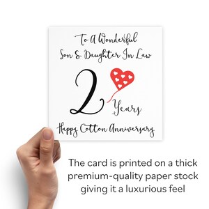 Son and Daughter in Law 2nd Anniversary Card - to A Wonderful Son ...