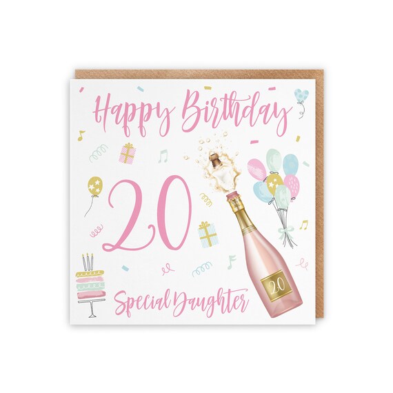Daughter 20th Birthday Card Happy Birthday Special Etsy