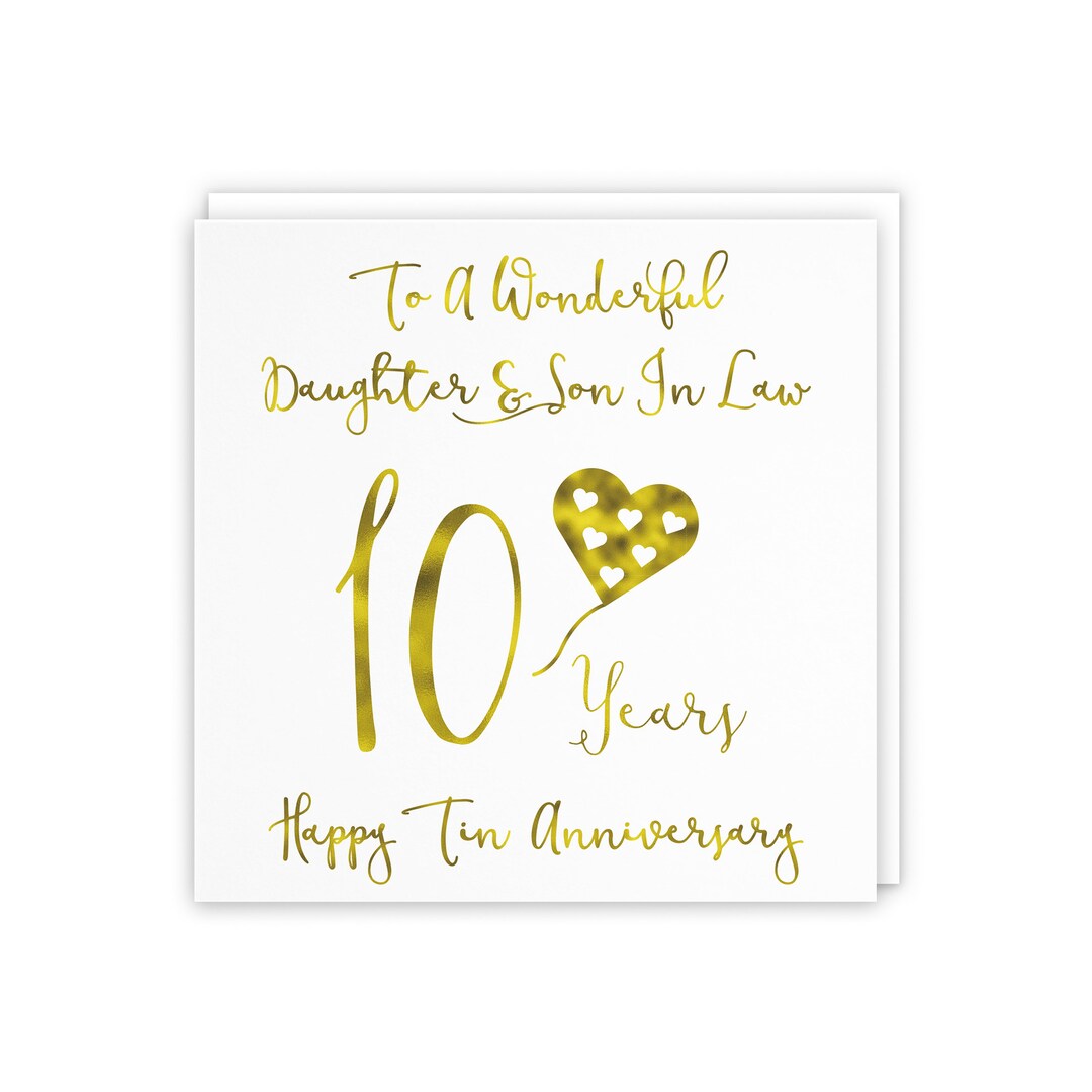 Daughter and Son in Law 10th Anniversary Card - 'to A Wonderful ...