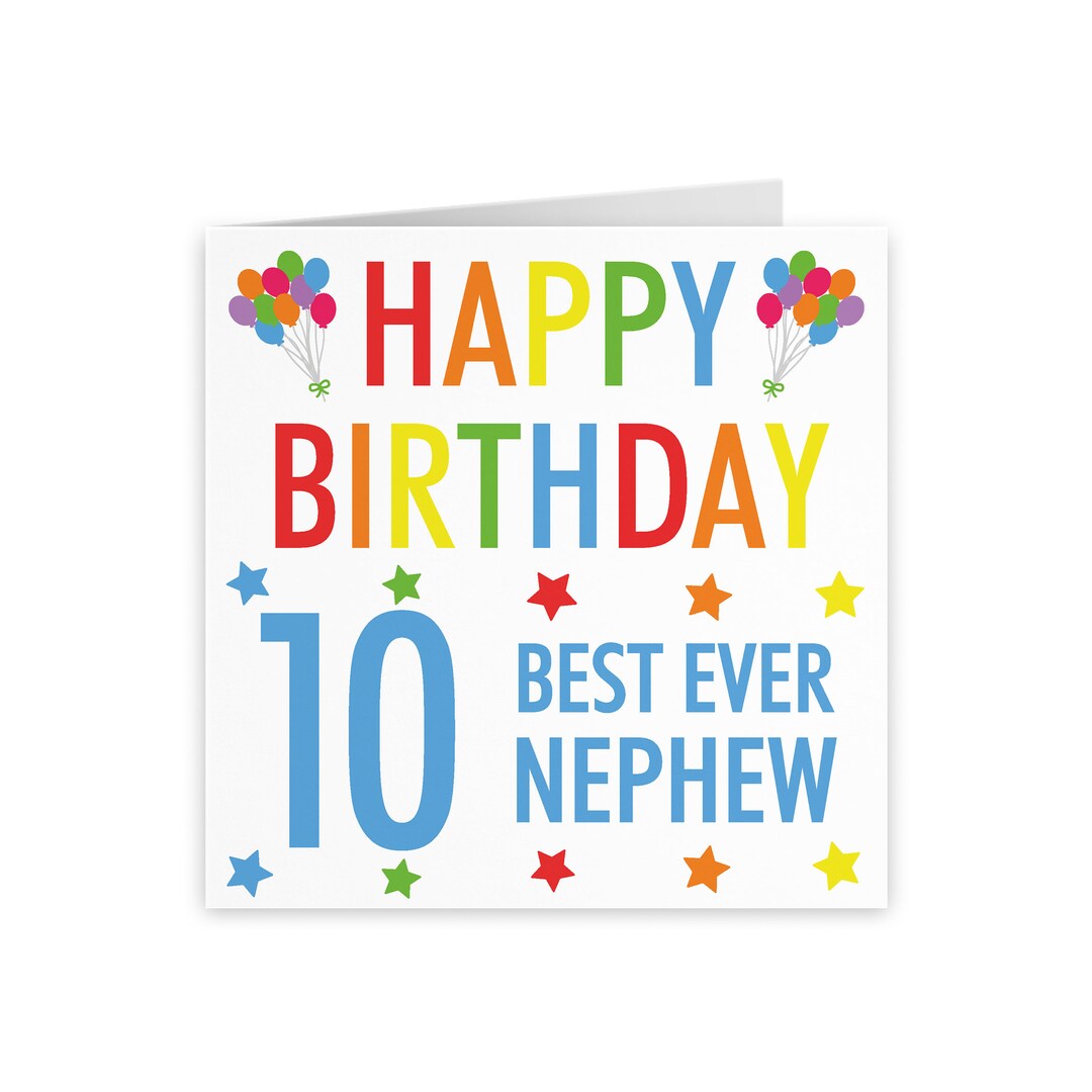 Nephew 10th Birthday Card 'happy Birthday' - Etsy UK