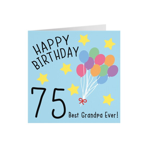 Grandpa 75th Birthday Card Happy Birthday 75 Best Grandpa Etsy