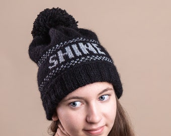Chapéu com glitter personalizado, chapéu de malha personalizado, gorro de malha personalizado, chapéu com nome de despedida de solteira personalizado, chapéu com glitter de natal personalizado