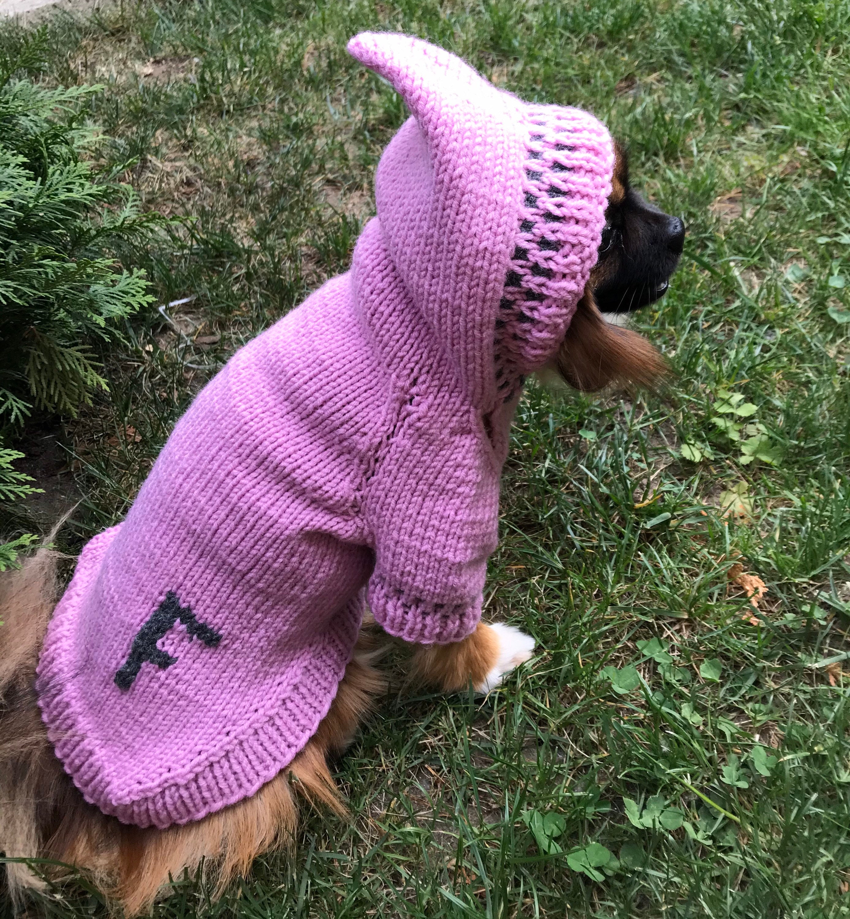 Custom dog hoodie Personalized dog sweater Knitted dog Etsy