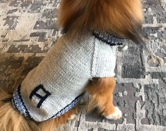Suéter personalizado para cães, roupas personalizadas para cães, suéter tricotado para cães, suéter para cachorrinhos, macacão tricotado à mão para cães, vestido personalizado para animais de estimação