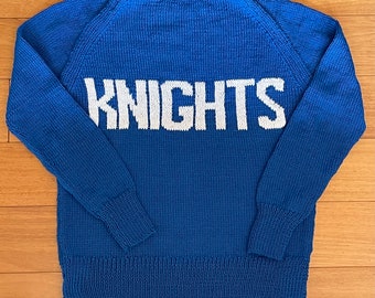 Custom hand knit sweater, Personalized sweater, custom made sweater, name sweater, knit custom jumper, team sweater, sport sweater