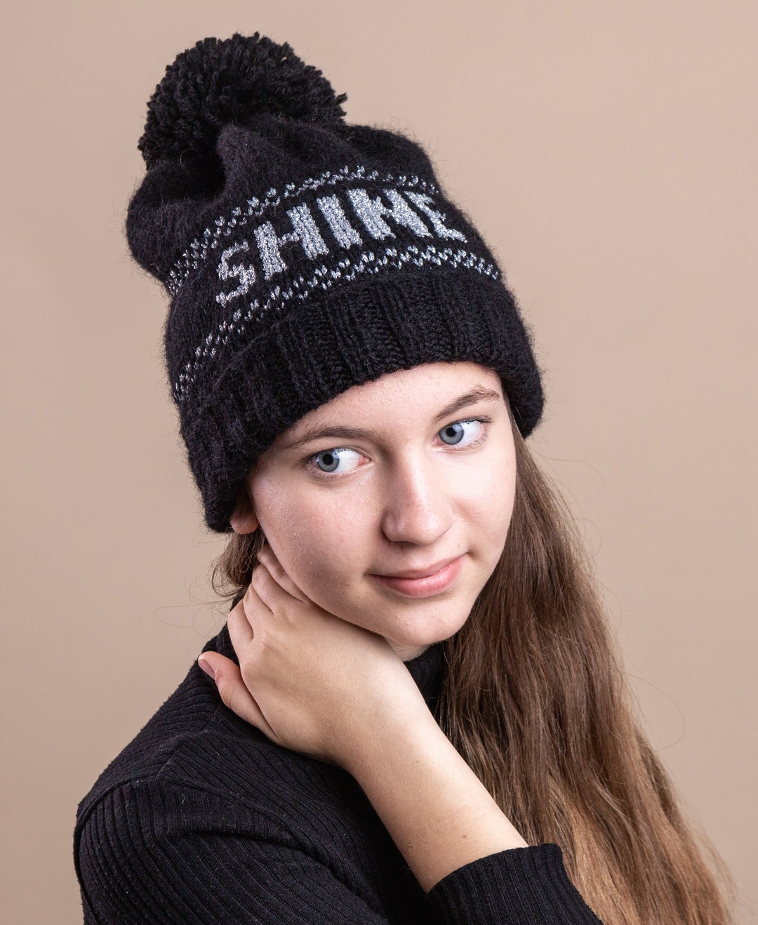Personalized Glitter Hat, Custom Knit Hat, Personalized Knit Beanie ...