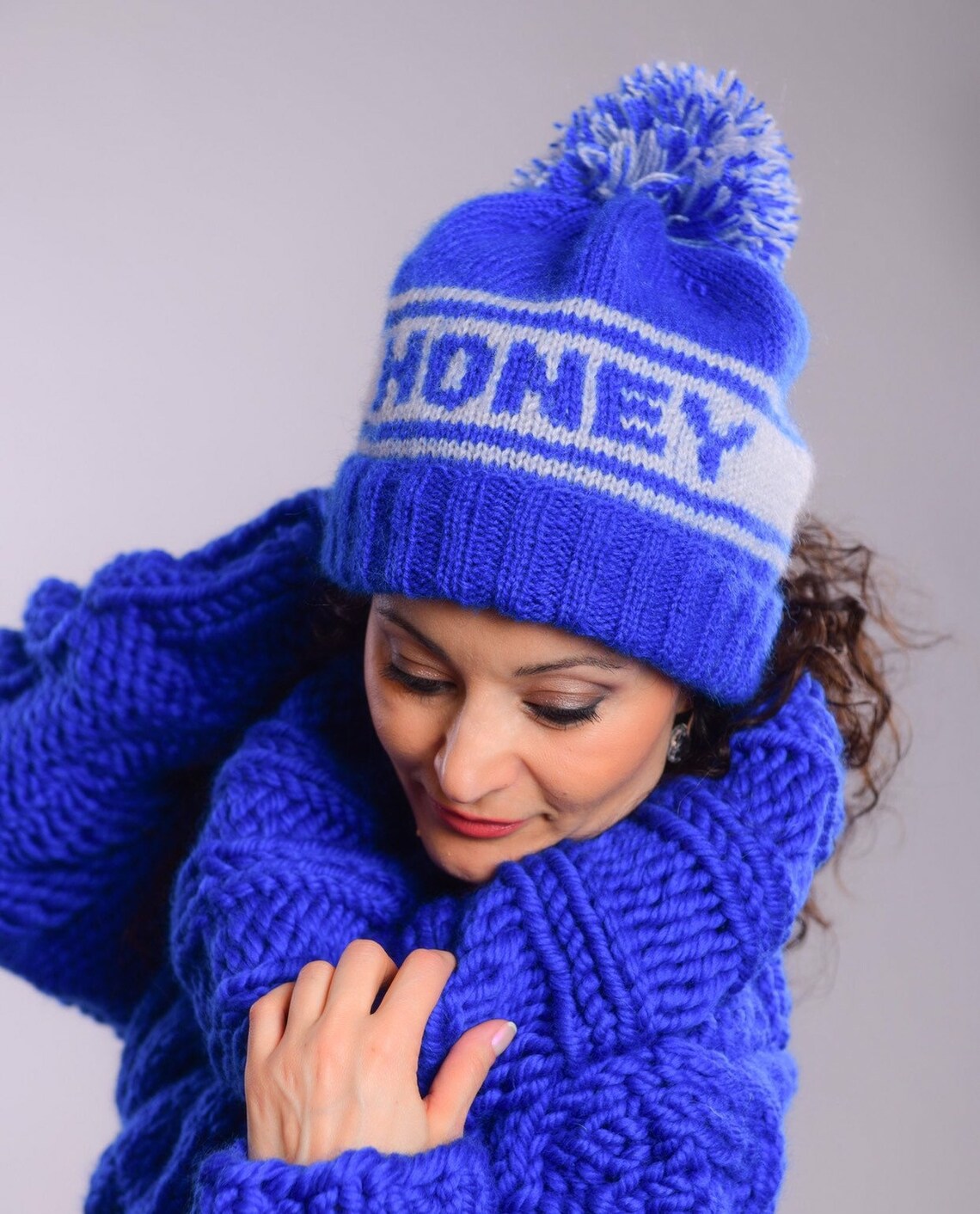 Custom made hat Name Hat Personalized knit hat Pompom Knit Etsy