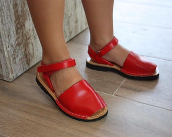 Kids Red Flat Sandals, Red Sandals for Kids, Kids Leather Sandals, Boy Red Sandals, Girl Red Sandals, Children Sandals, Kids Summer Shoes