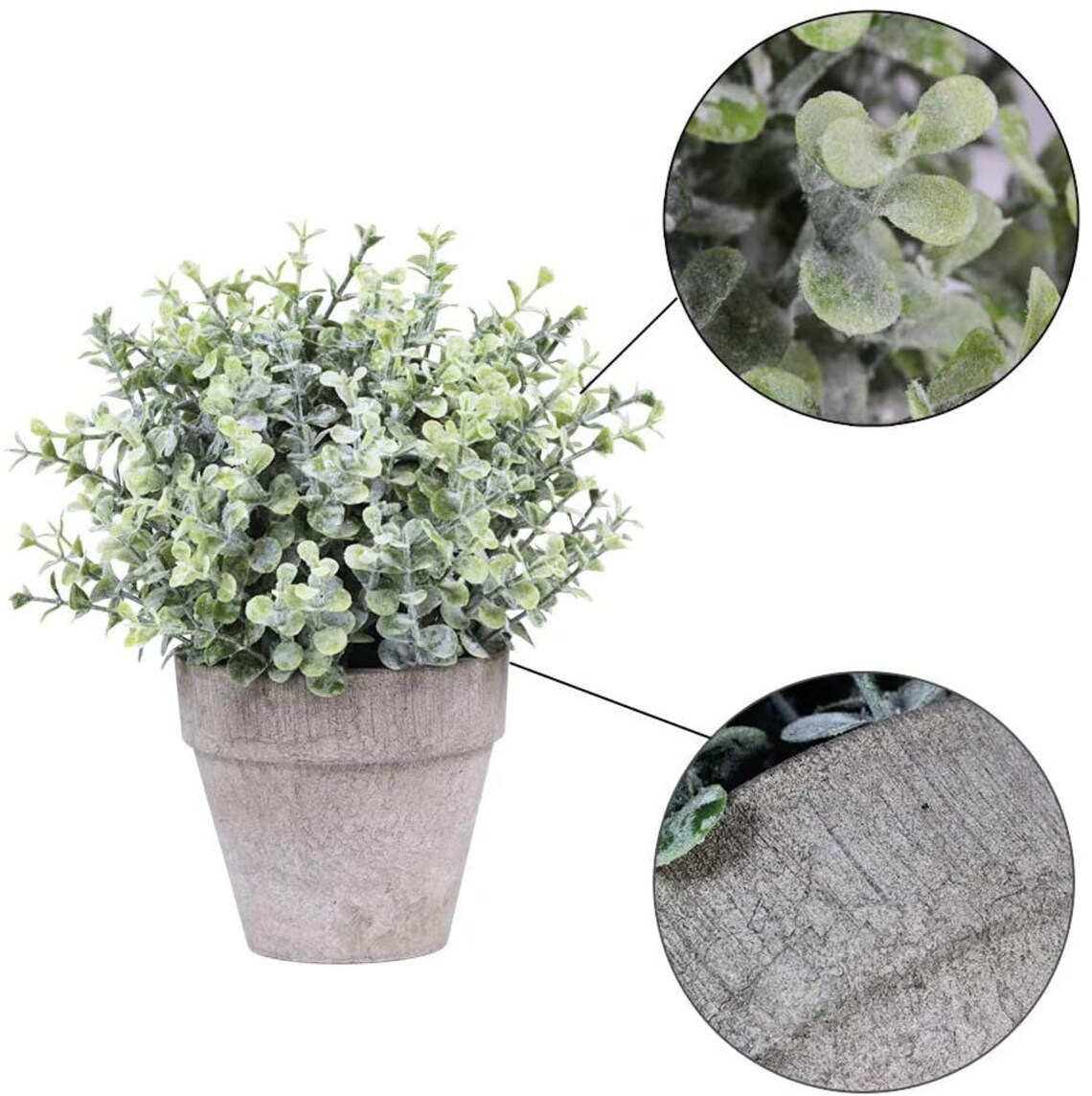 Set of 3 Artificial Mini Potted Plants Assorted Flocked Etsy