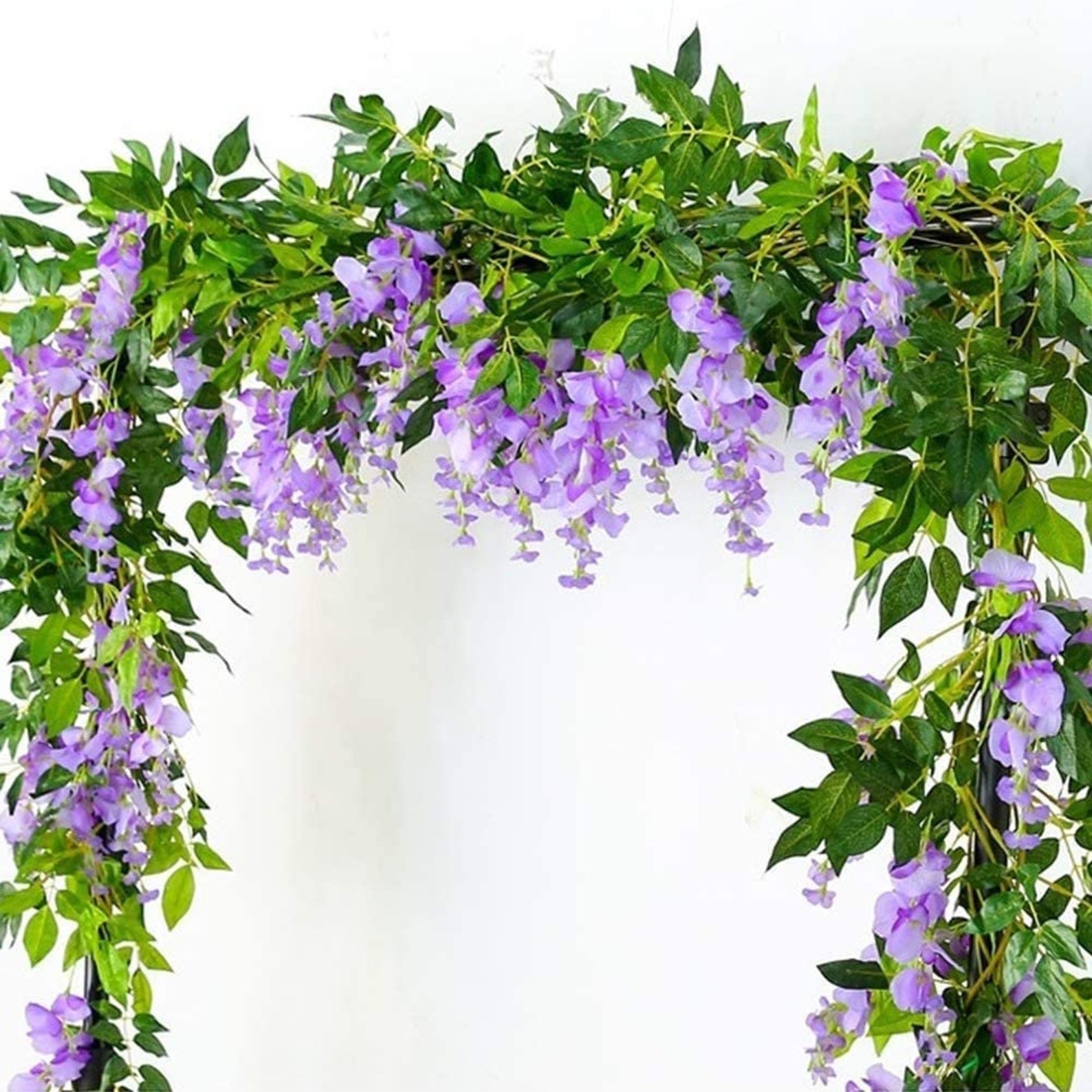 2 Pcs Purple Artificial Wisteria Flowers Garland Fake 6.6 Feet Etsy