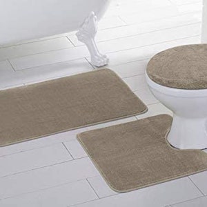 Elegant Home Goods Solid Color 3 Piece Bathroom Rug Set Bath | Etsy