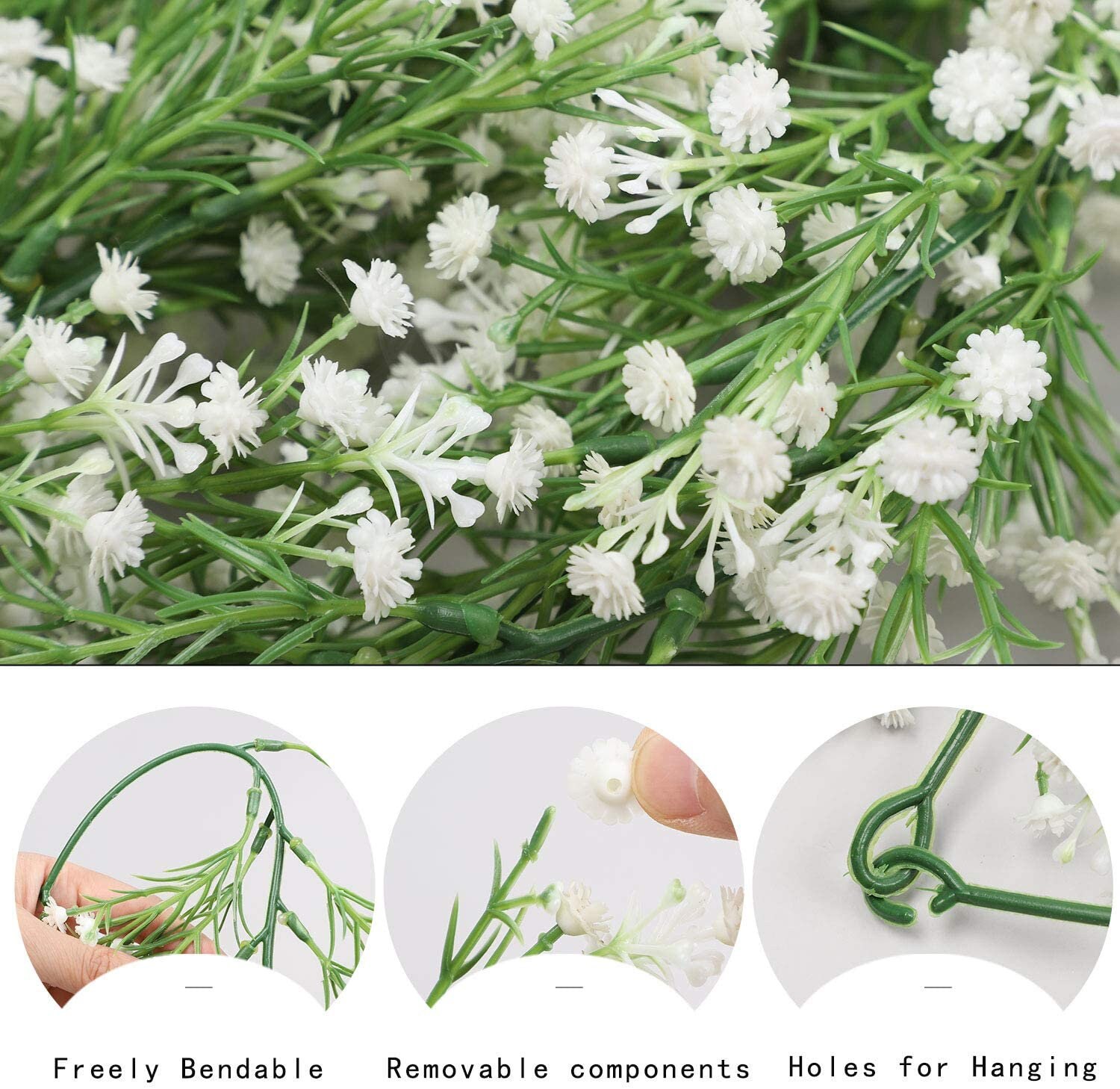 2Pcs 5.8 Ft Artificial Baby Breath Flower Vines Faux Real Etsy