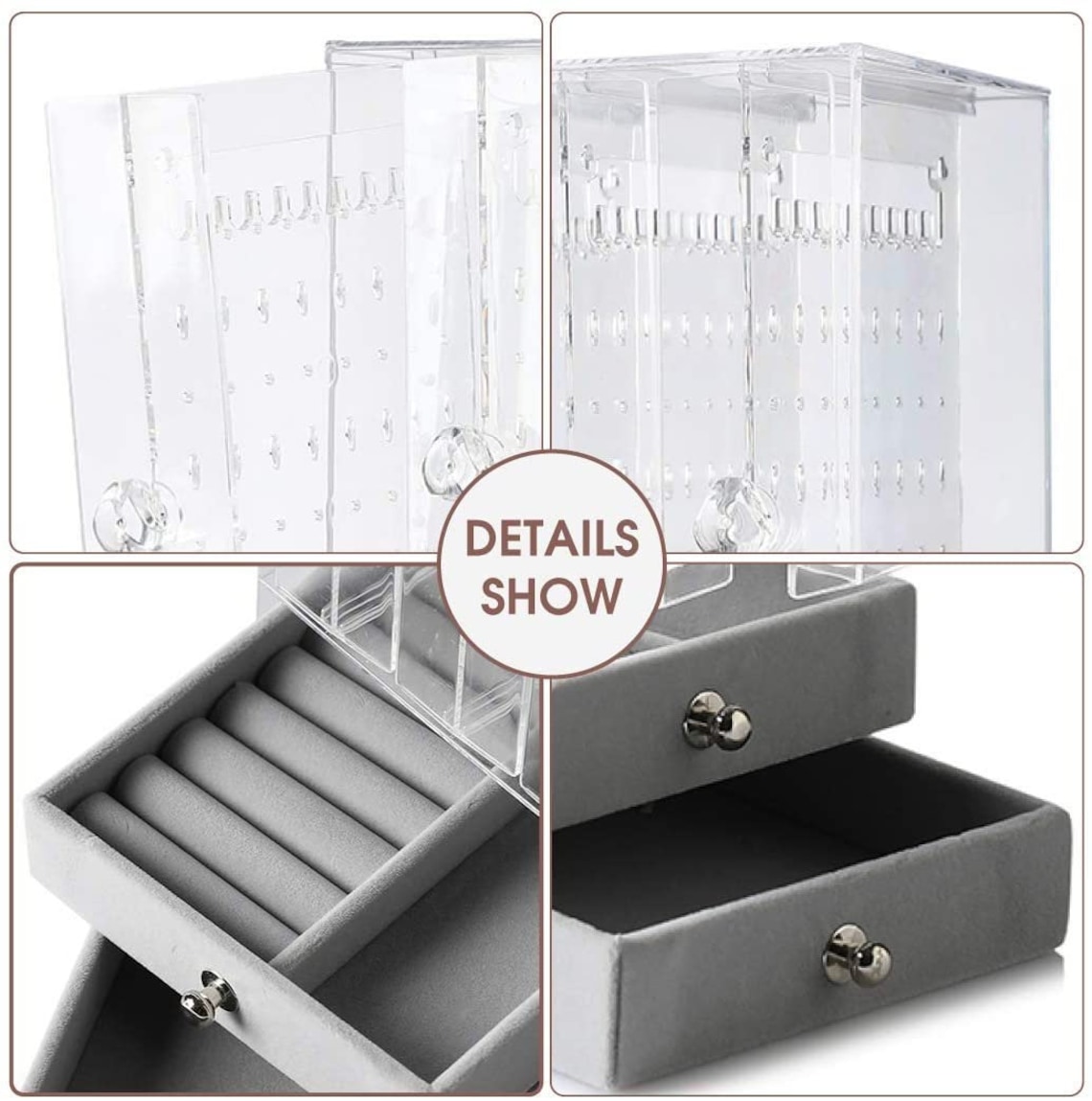 Jewelry Box Clear Jewelry Organizer Necklace Earrings & Etsy