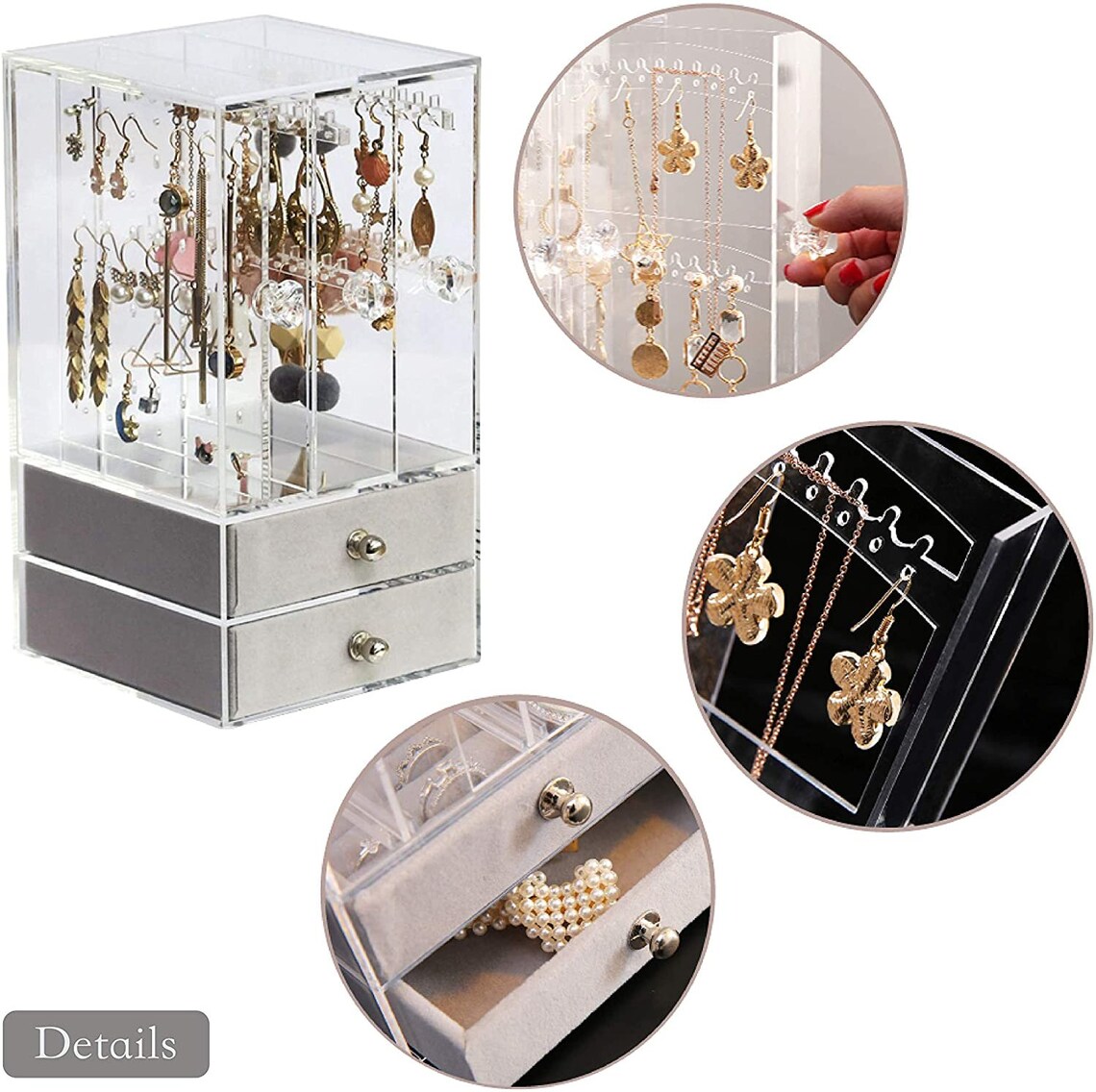 Jewelry Box Clear Jewelry Organizer Necklace Earrings & Etsy
