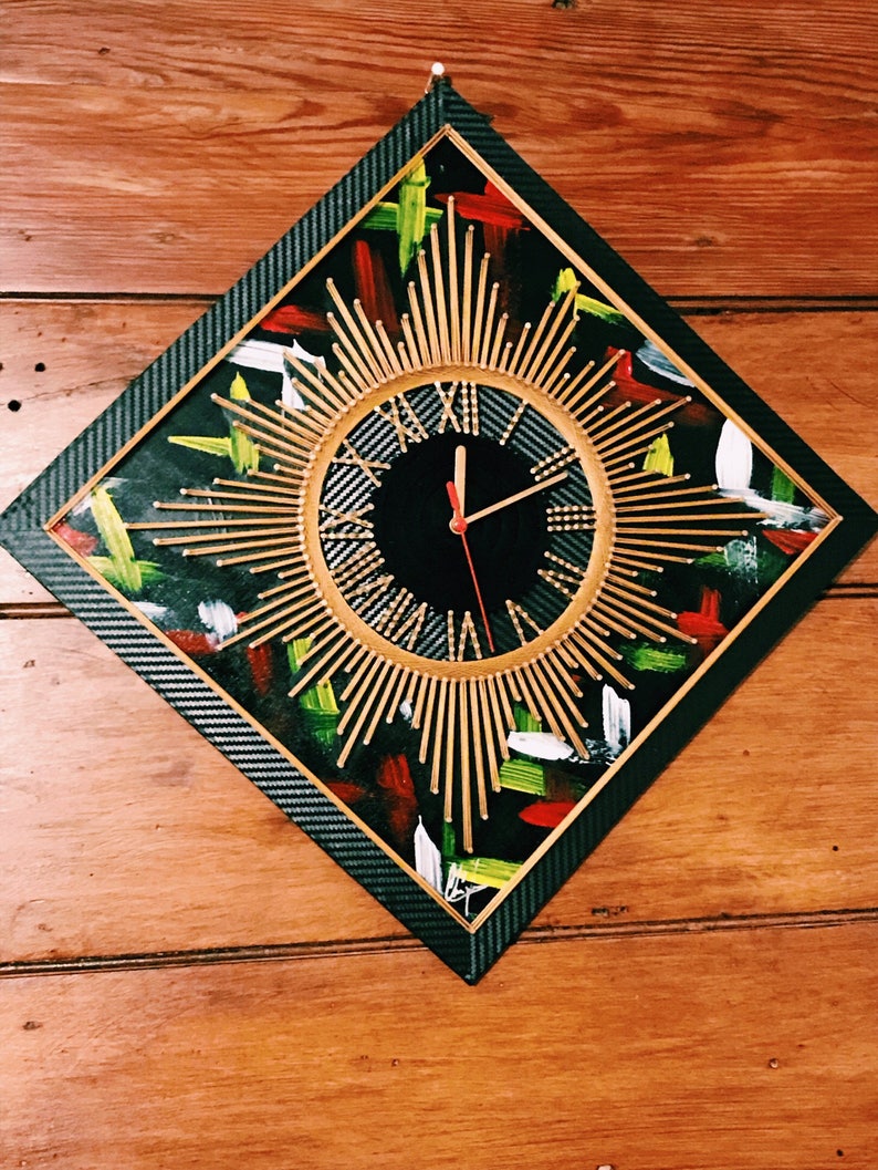 String Art Classic Clock Hand Made Home Decor Horloges cadeaux Etsy