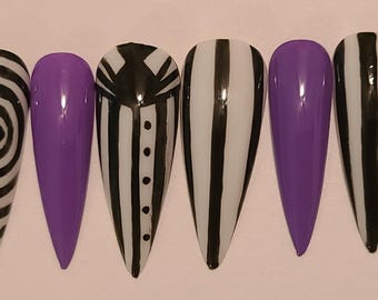 Beetlejuice Theme Press On Nails